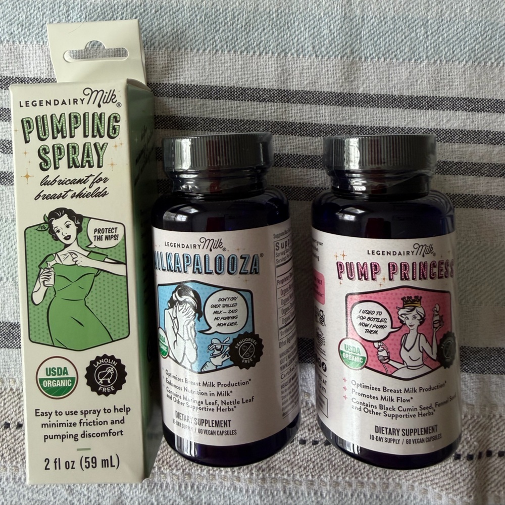 Legendary milk bundle Pumping Spray and Supplements